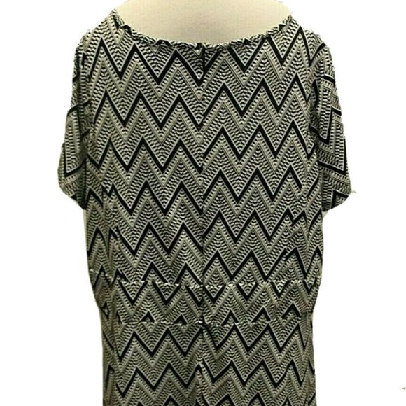 TALBOTS Woman Black & White Geometric Print Dress - Picture 5 of 9